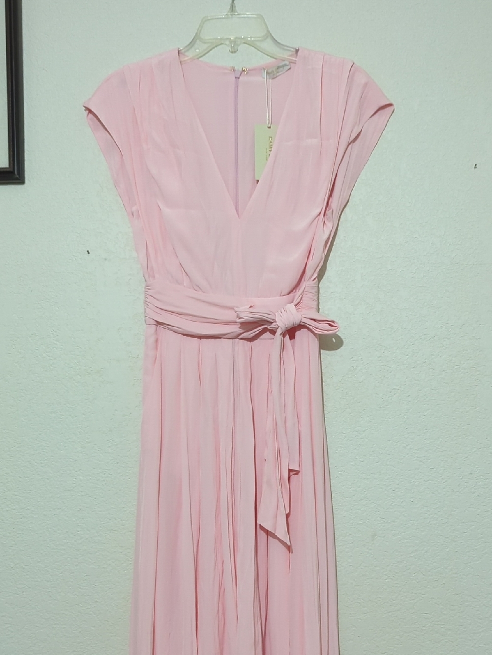Ramy Brook Soft Pink Wrap Maxi Dress with Waist Tie